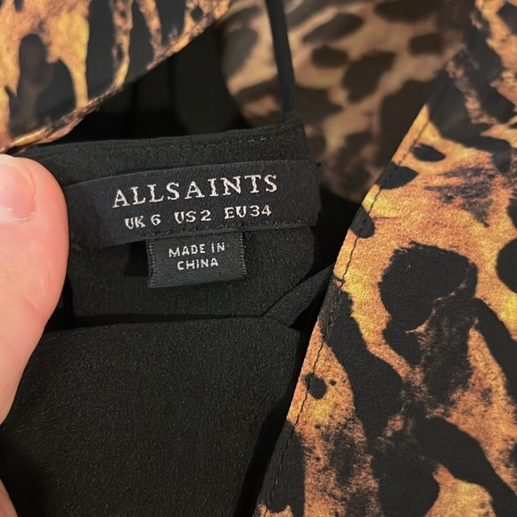 All Saints Hali Ambient Dress cheetah print size 2 - Picture 9 of 9